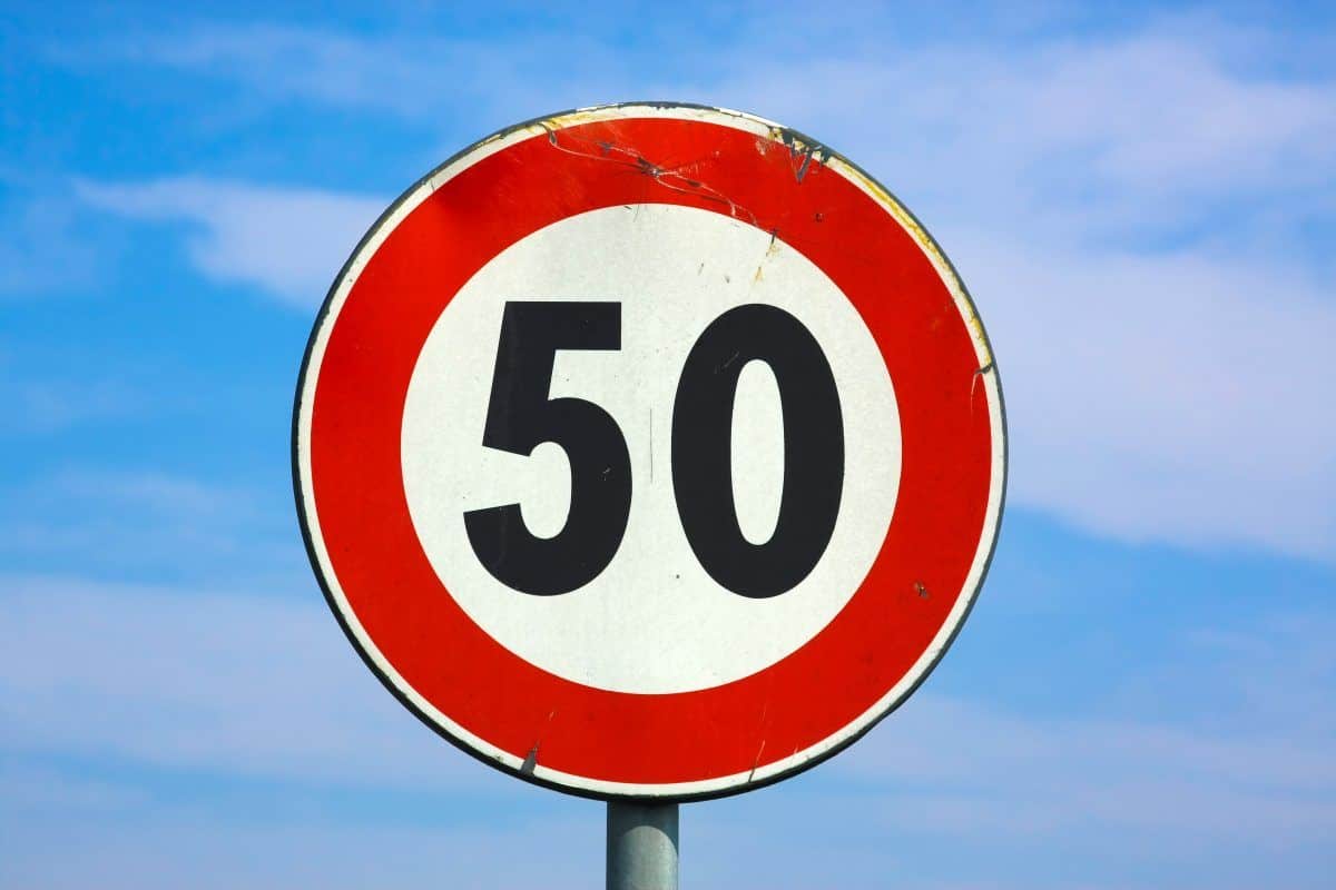 50 km verkeersbord